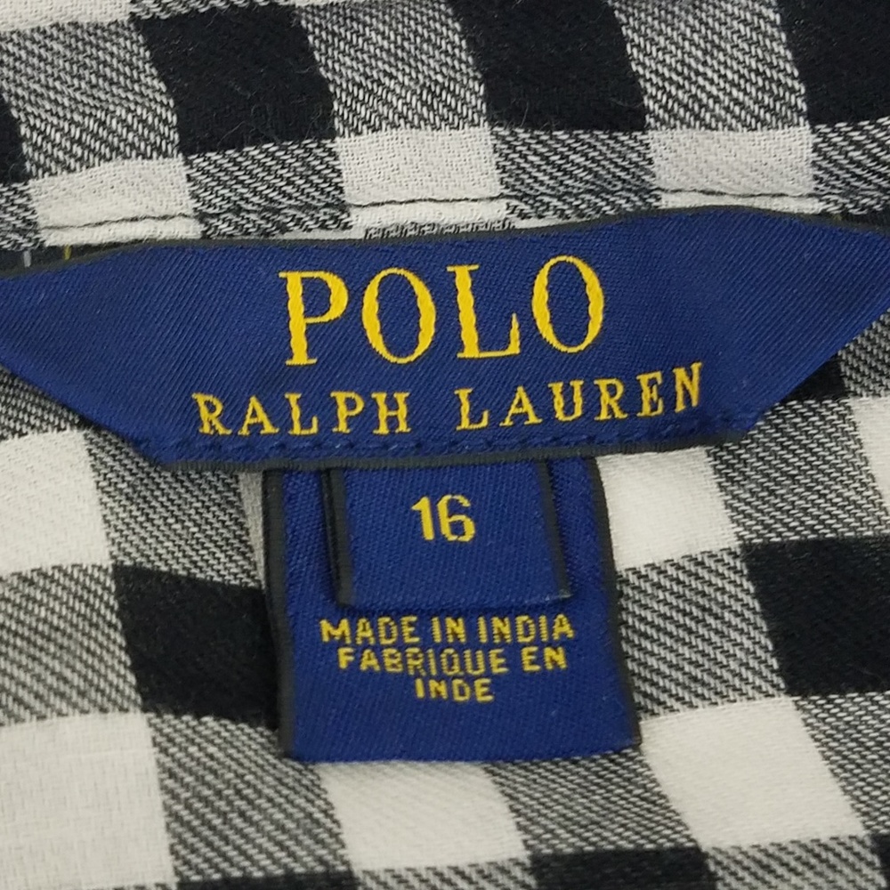 polo ralph lauren black and white blouse sz 16